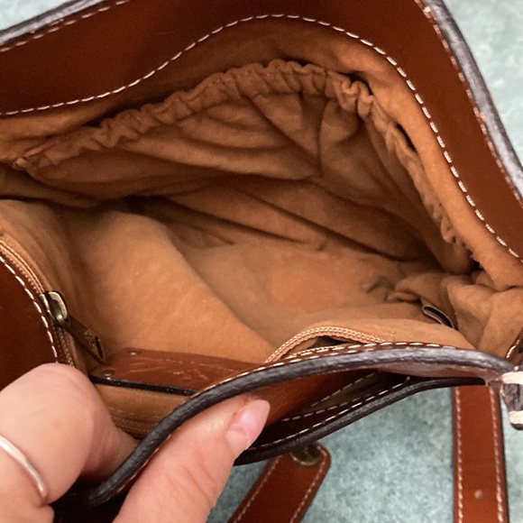 Like New Patricia Nash Cognac Leather Crossbody Bag - Picture 14 of 16